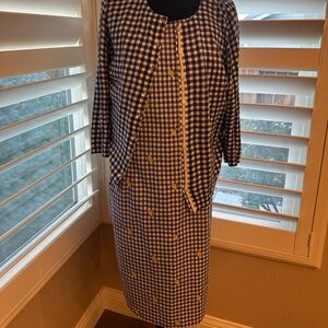 Talbots dress with embroidered lemon details , matching sweater included